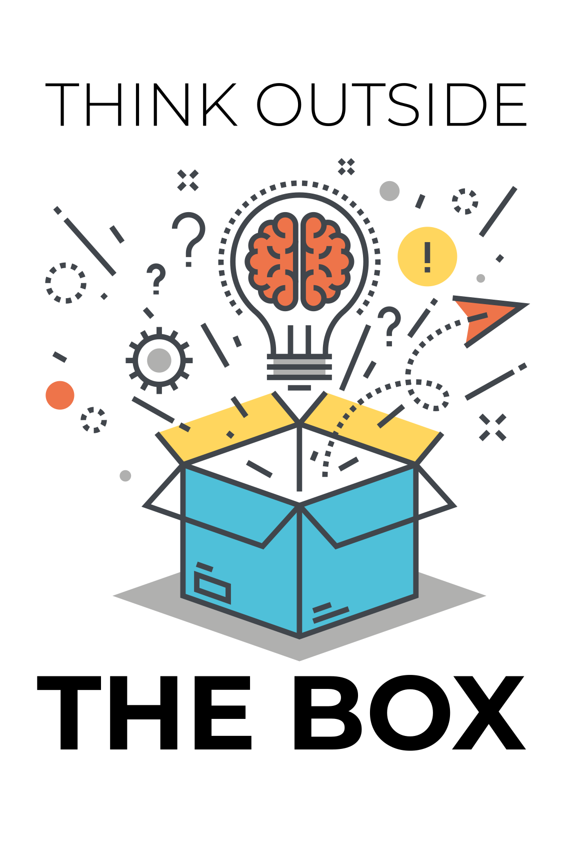 Poster escritório pense fora da caixa - TenStickers