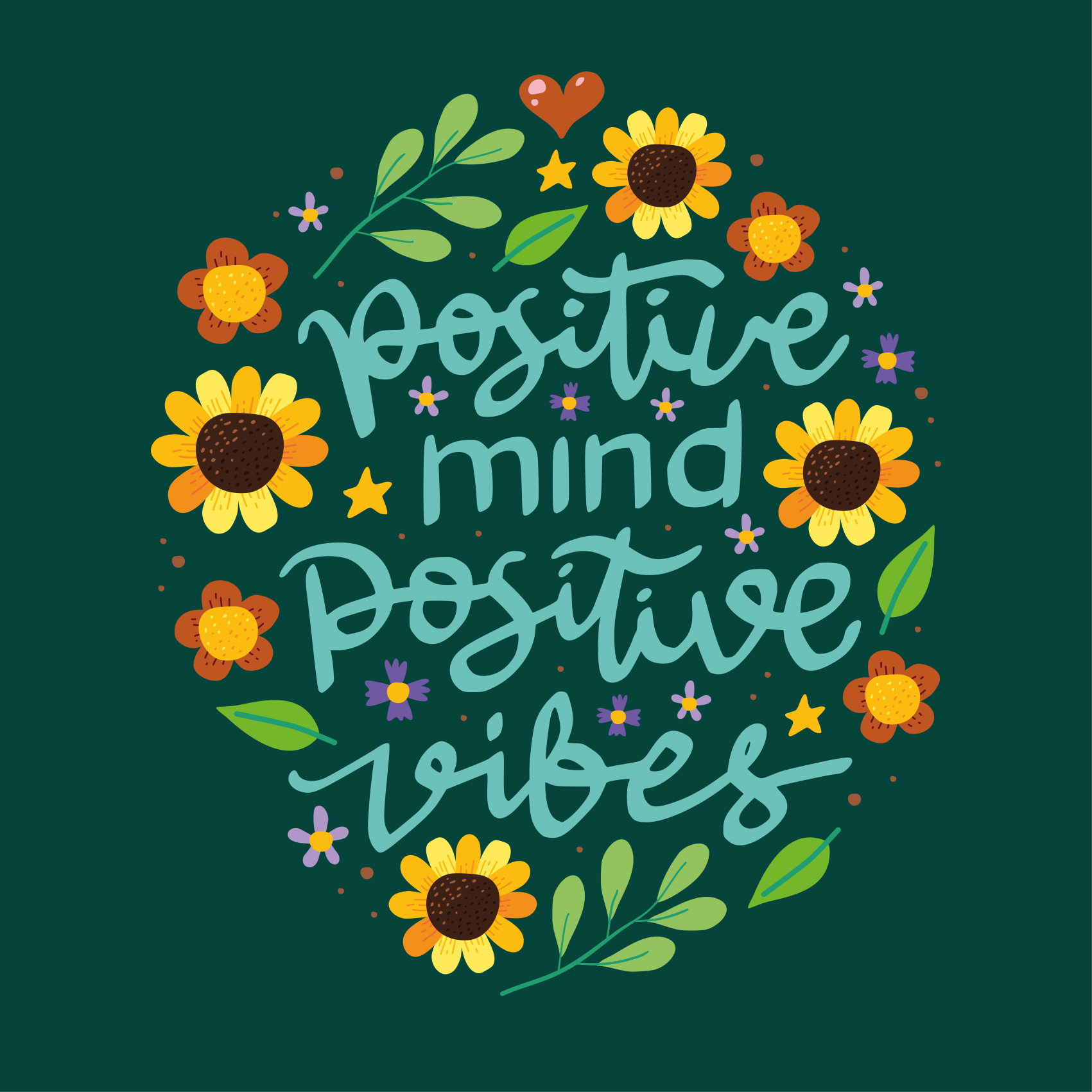 Poster juvenil com citação motivacional em cores lindas - TenStickers