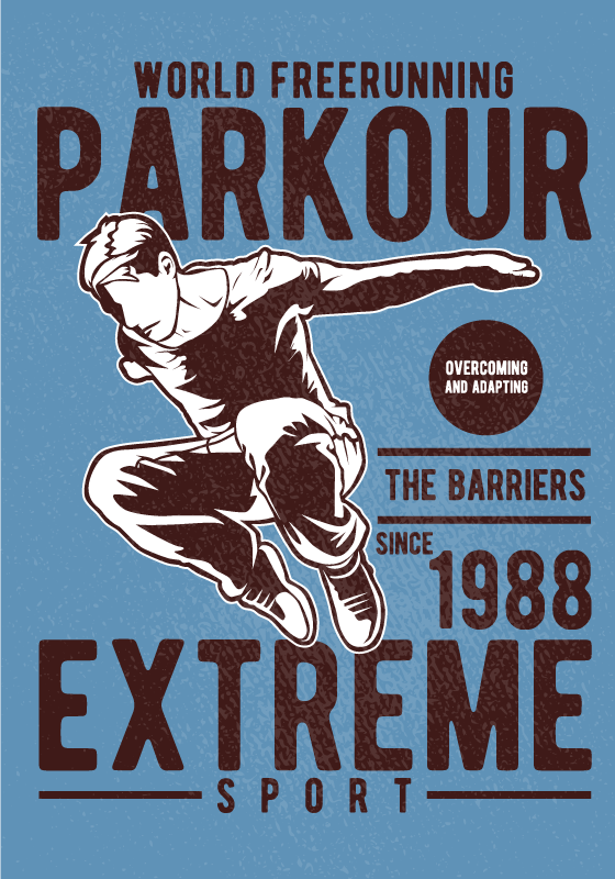 Poster juvenil estilo parkour vintage - TenStickers