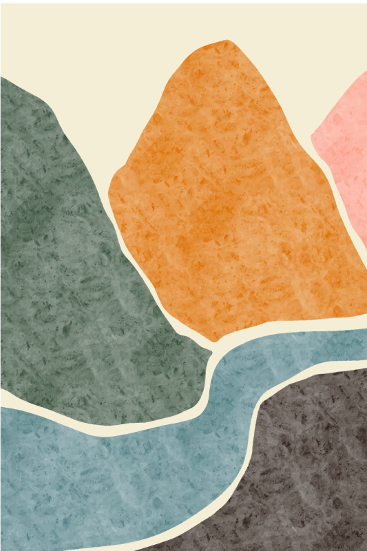 Poster para sala pintura moderna abstrata - TenStickers