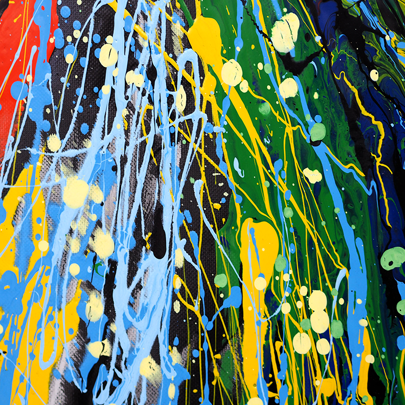 Poster para sala arte de respingos coloridos arco-íris - TenStickers