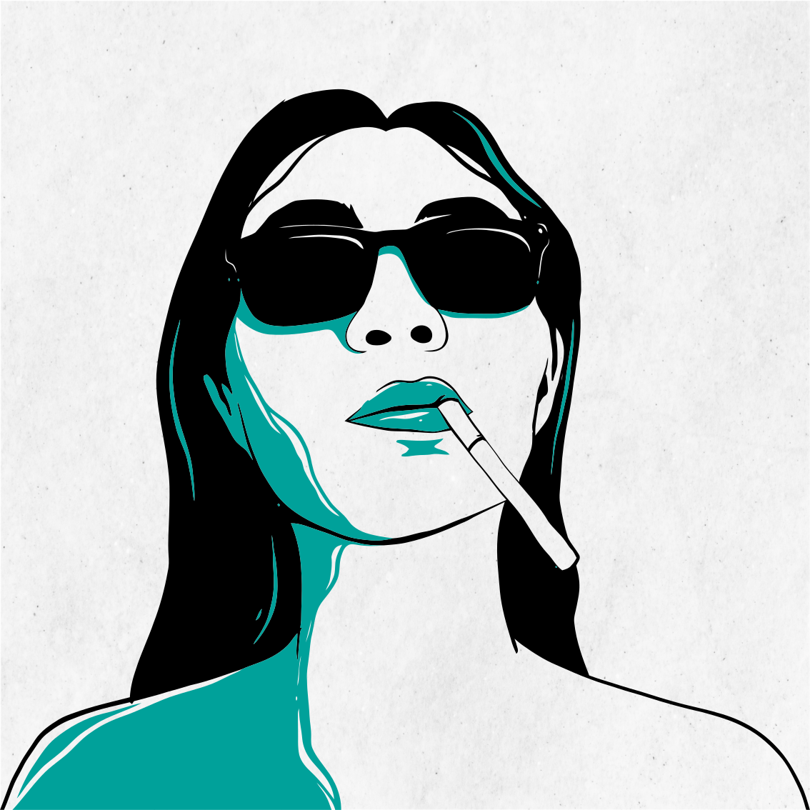 Poster para sala mulher fumando - TenStickers