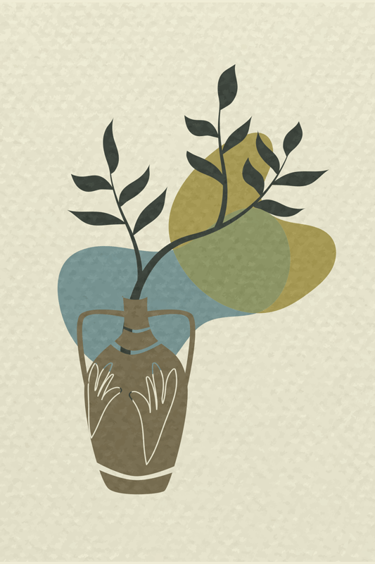 Poster para sala natureza minimalista japandi - TenStickers