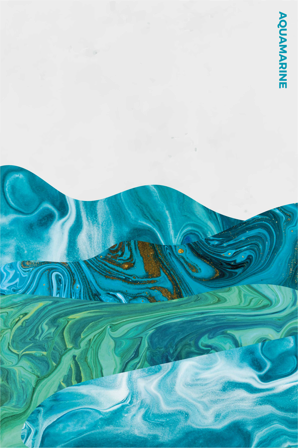 Poster para sala linhas curvas em aqua - TenStickers