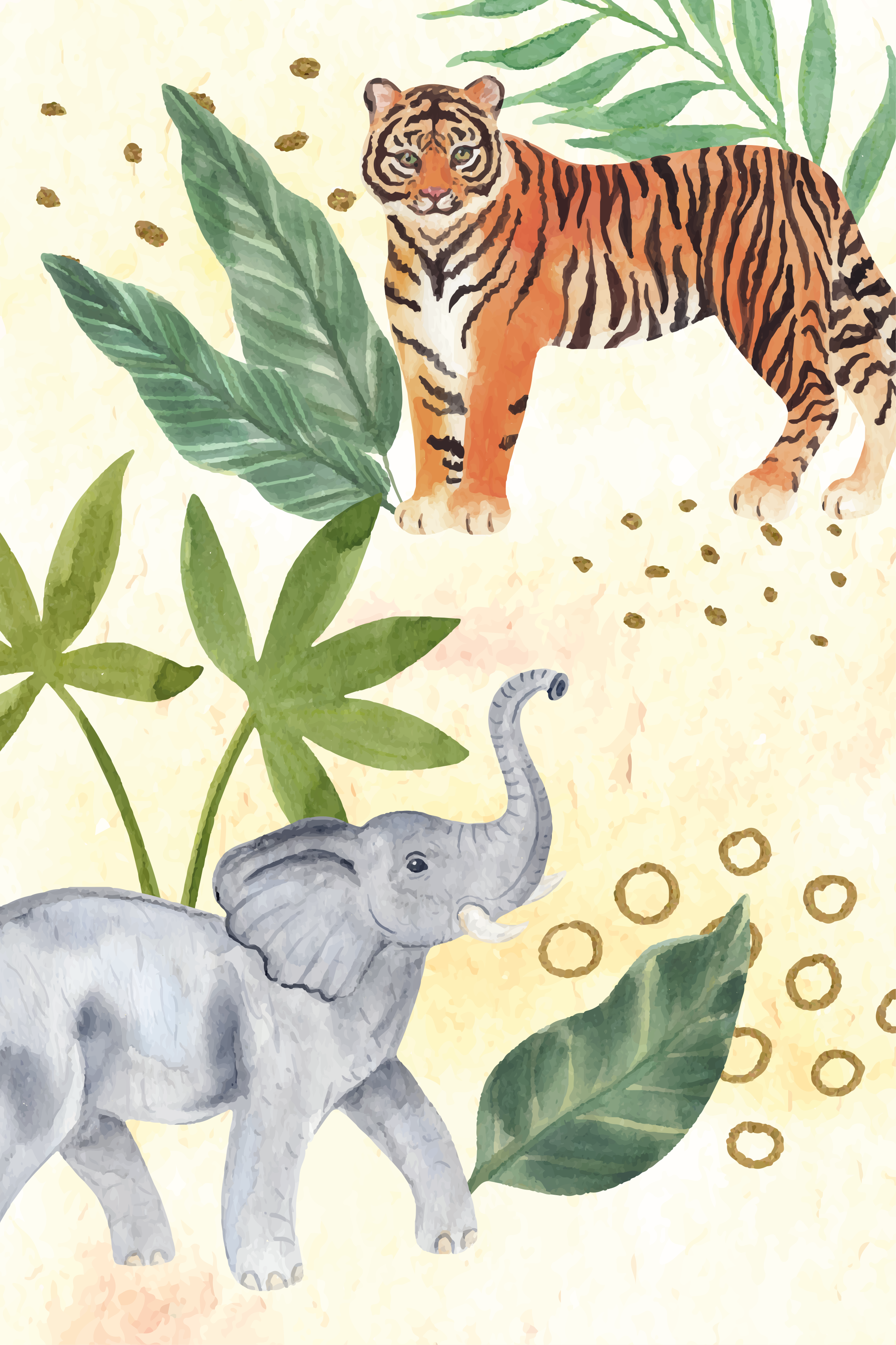 Poster infantil encontro com animais tropicais - TenStickers