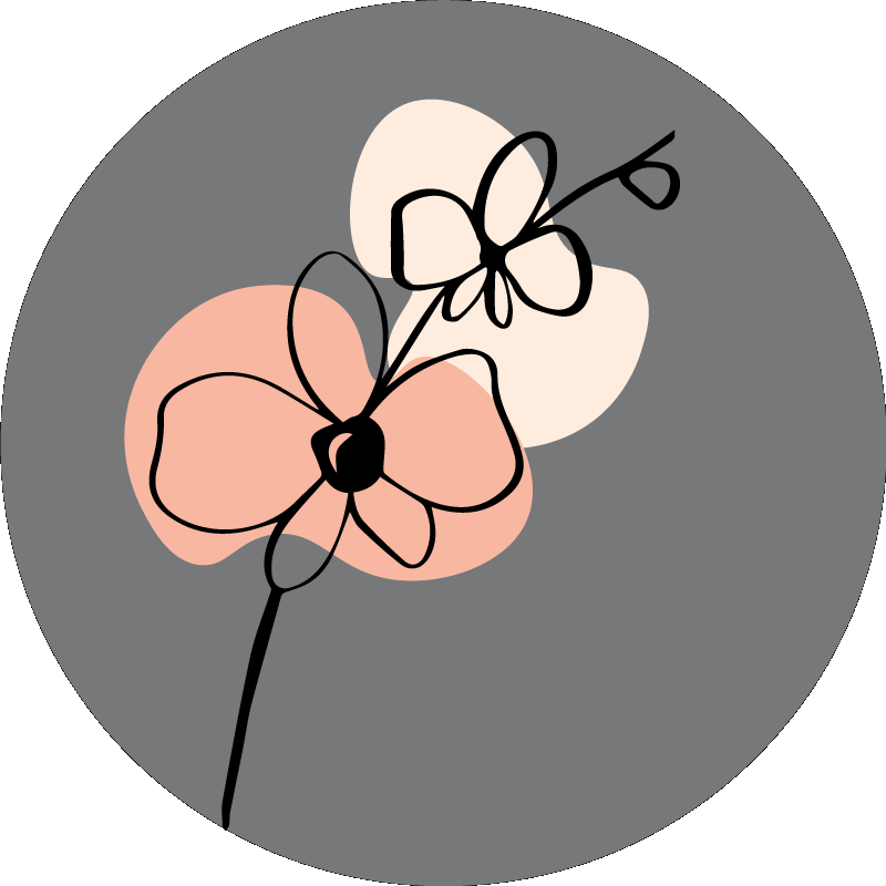 Poster de flores e plantas com design abstrato de orquídeas - TenStickers