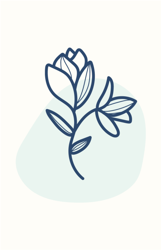 Poster de flores e plantas ilustração botânica contornada - TenStickers