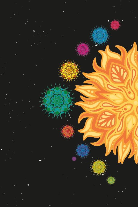 Poster juvenil mandalas do sistema solar - TenStickers