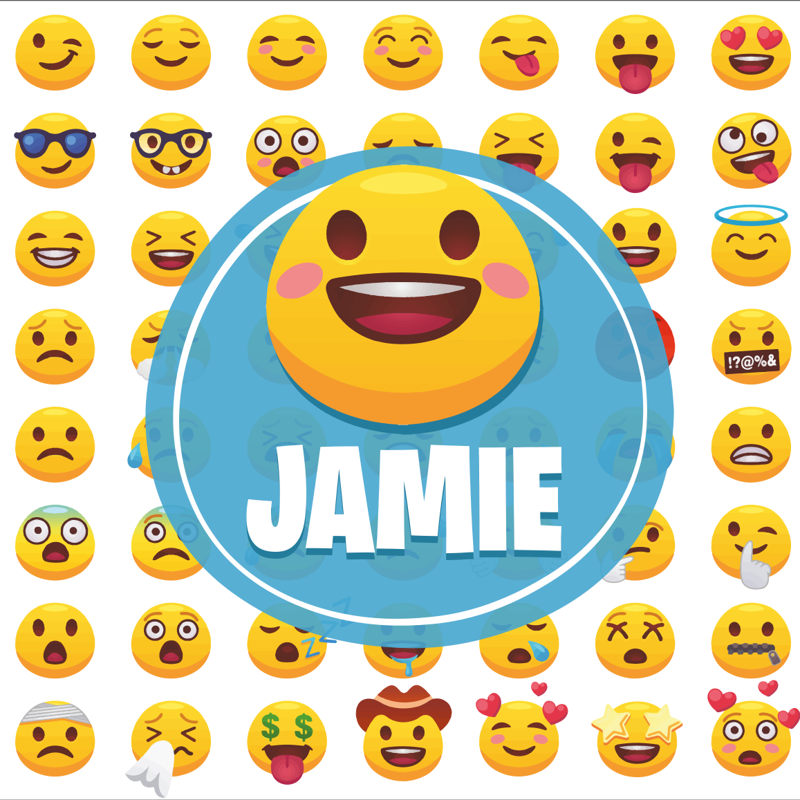 Poster juvenil coleção de expressões emoji - TenStickers