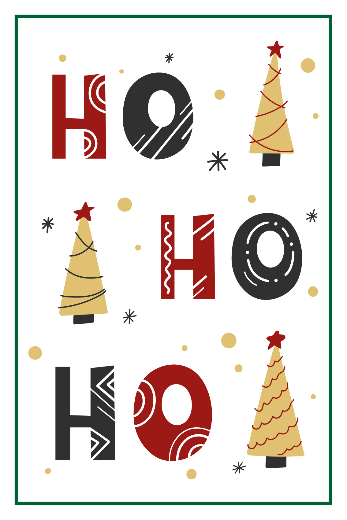 Poster natal design de texto ho ho ho de natal - TenStickers