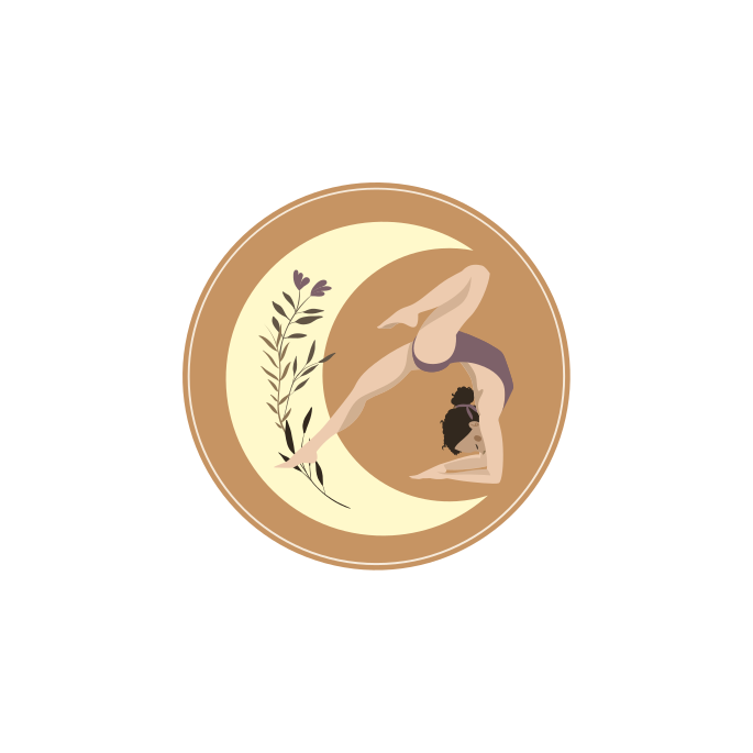 Poster de desportos ilustração de pose de yoga com lua - TenStickers