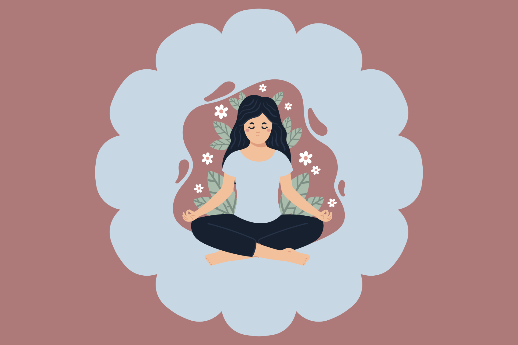 Poster de desportos ilustração de prática de yoga - TenStickers