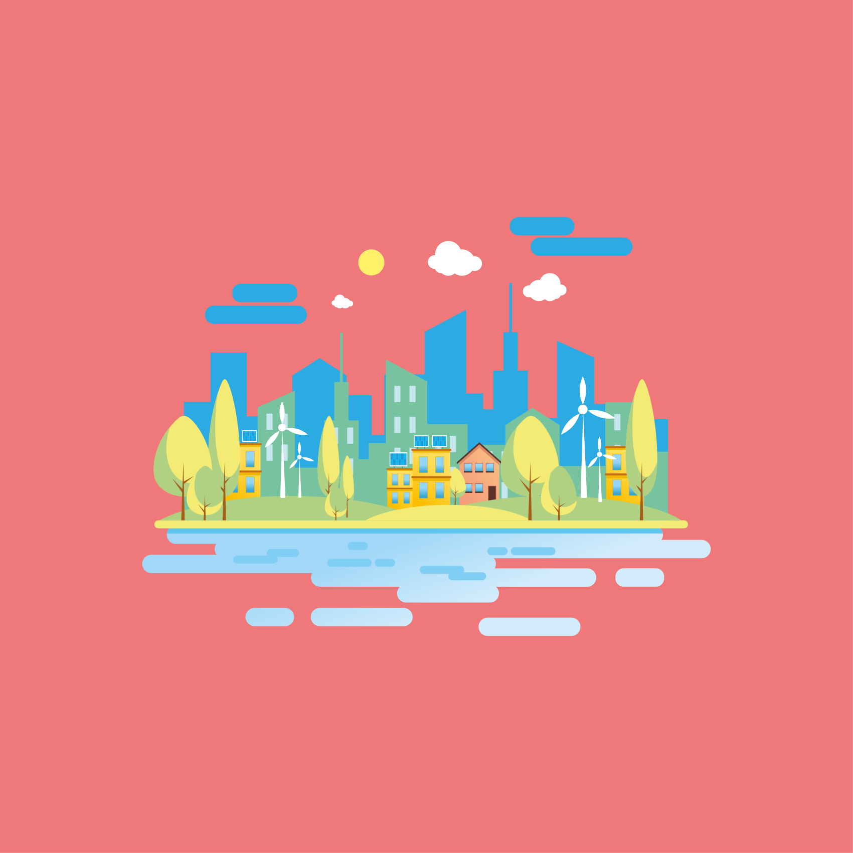 Poster cidades e países paisagem urbana moderna - TenStickers