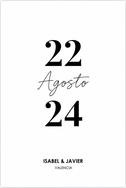 Poster para personalizar data de casamento minimalista - TenStickers