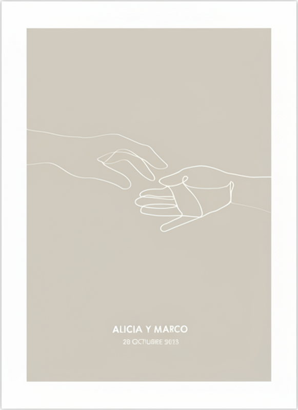 Poster para personalizar mãos minimalistas alcançando - TenStickers