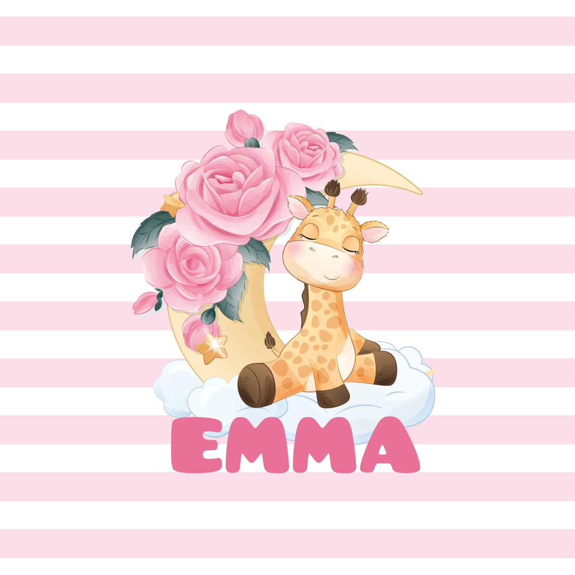 Poster para personalizar retrato de girafa fofo - TenStickers