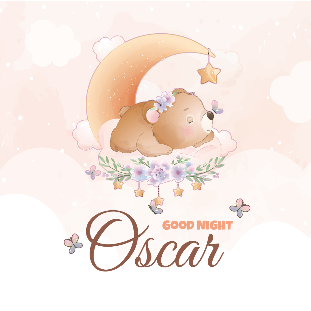 Poster para personalizar urso boa noite - TenStickers