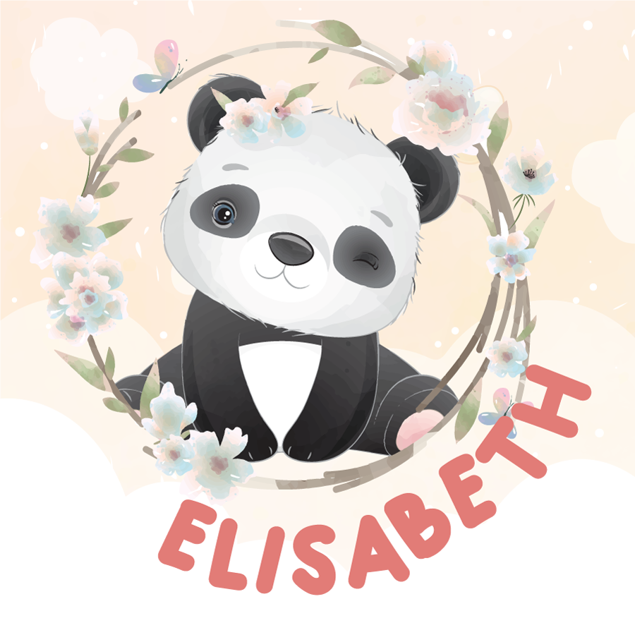 Poster para personalizar design de panda fofo - TenStickers