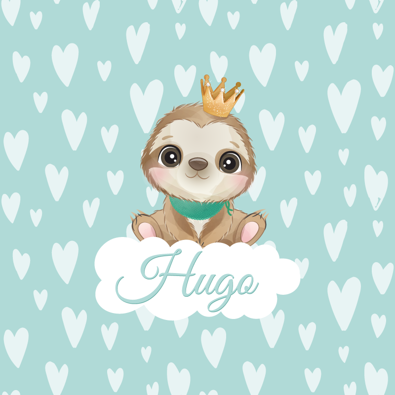 Poster para personalizar coroa de bicho-preguiça - TenStickers