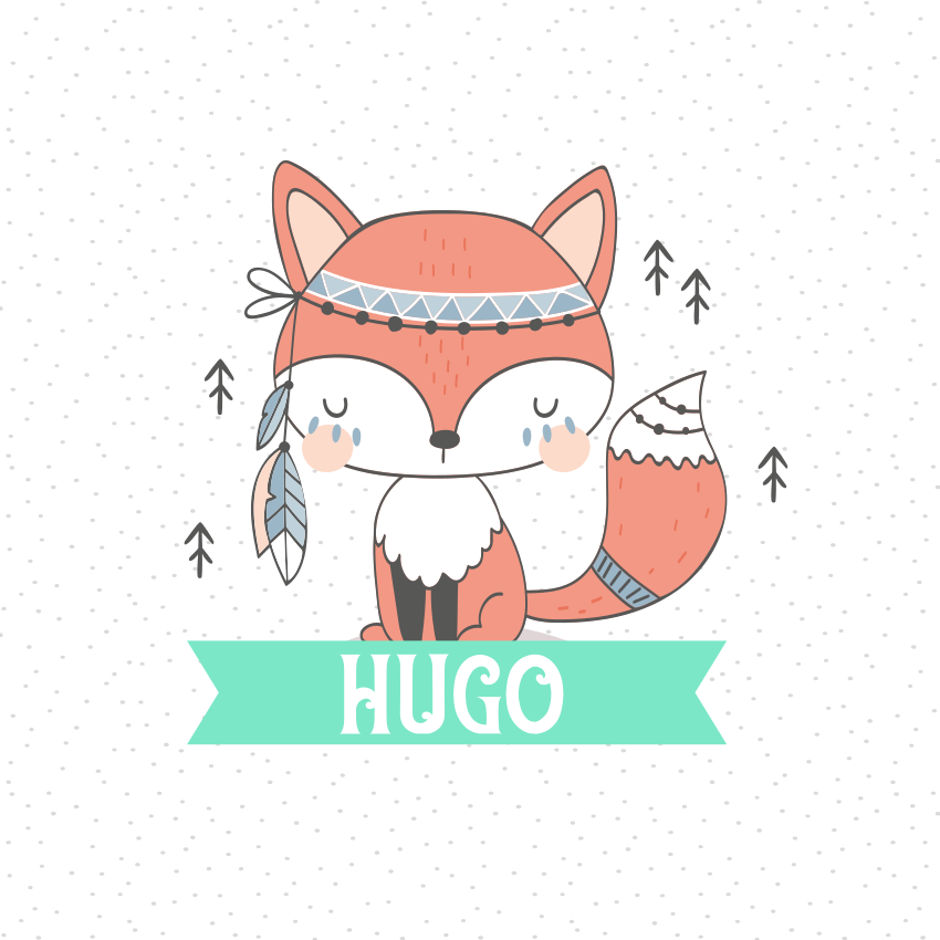 Poster para personalizar figura de raposa adorável - TenStickers