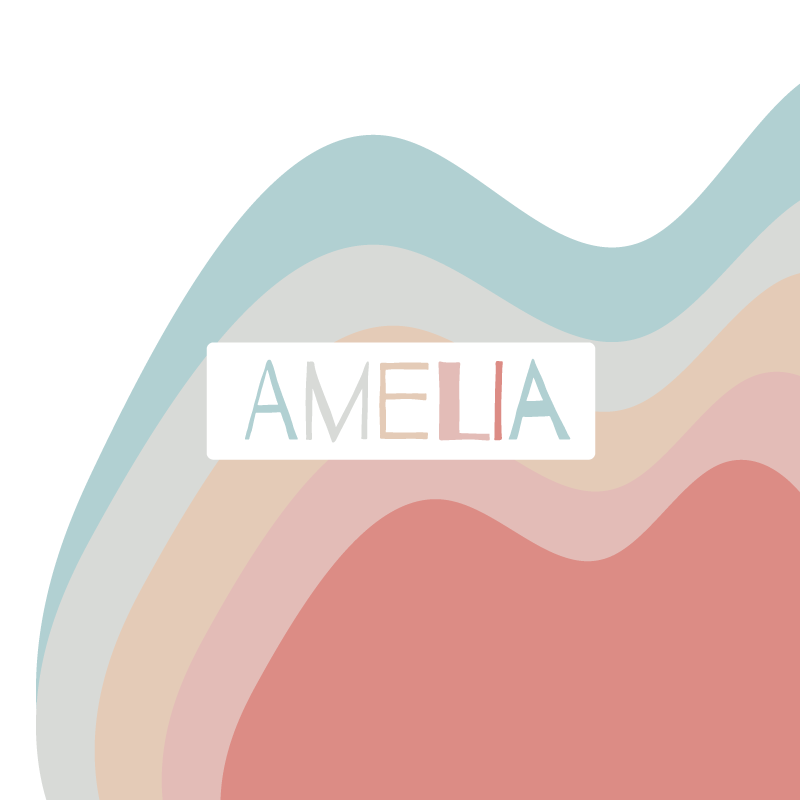 Poster para personalizar ondas de texto curvadas - TenStickers