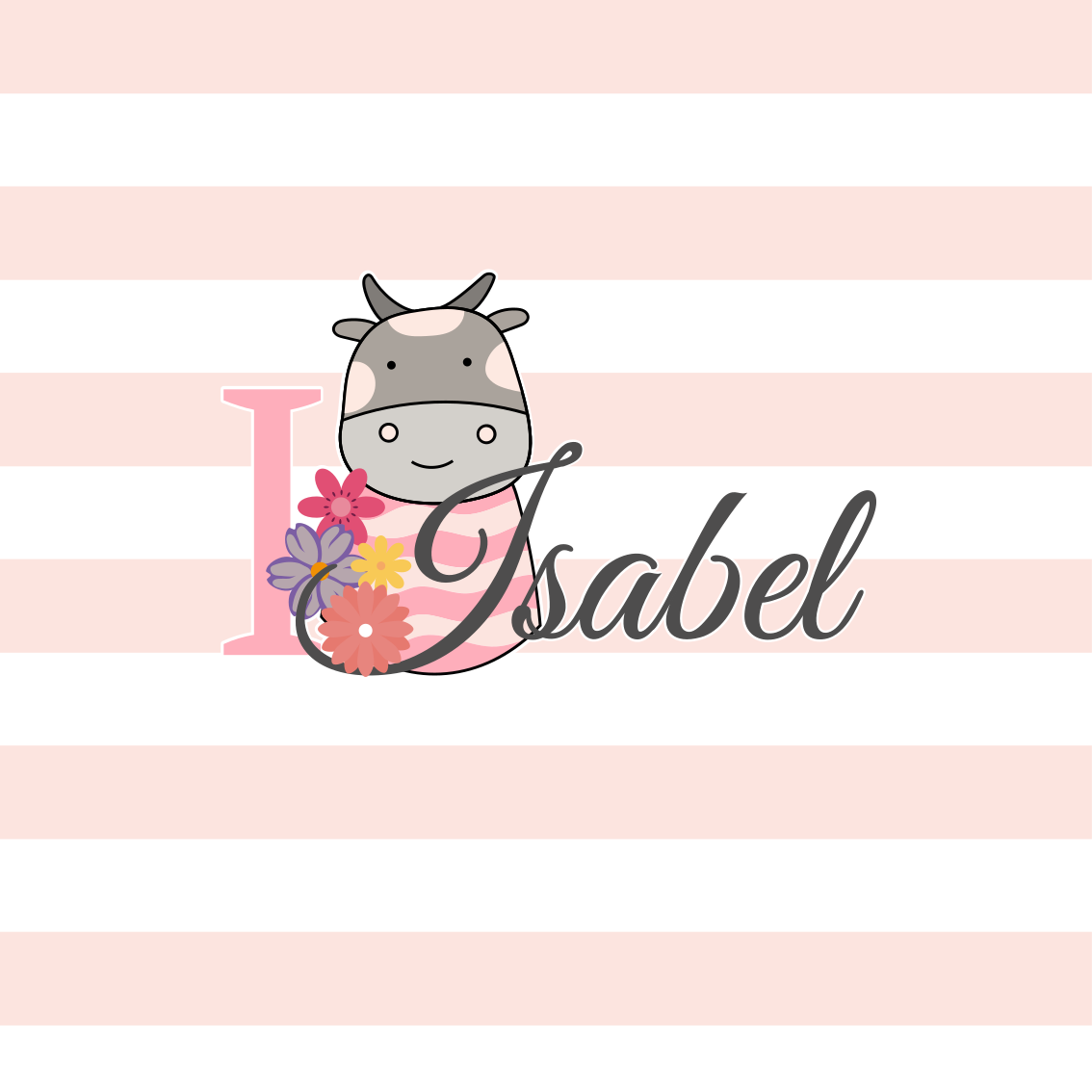 Poster para personalizar design de vaca fofo - TenStickers