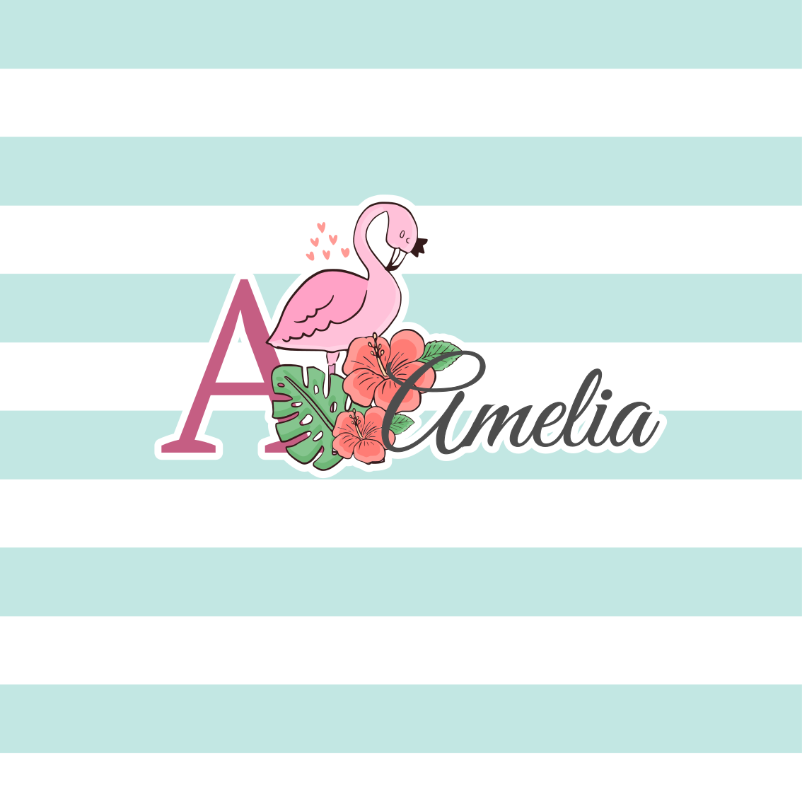 Poster para personalizar detalhe de flamingo personalizado - TenStickers