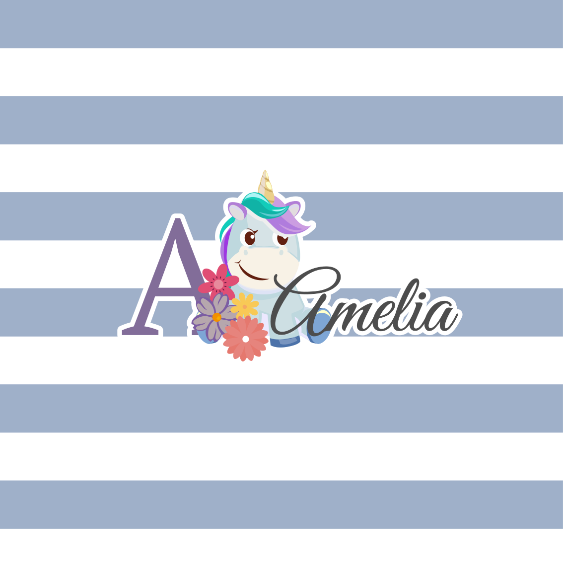 Poster para personalizar design de unicórnio personalizado - TenStickers