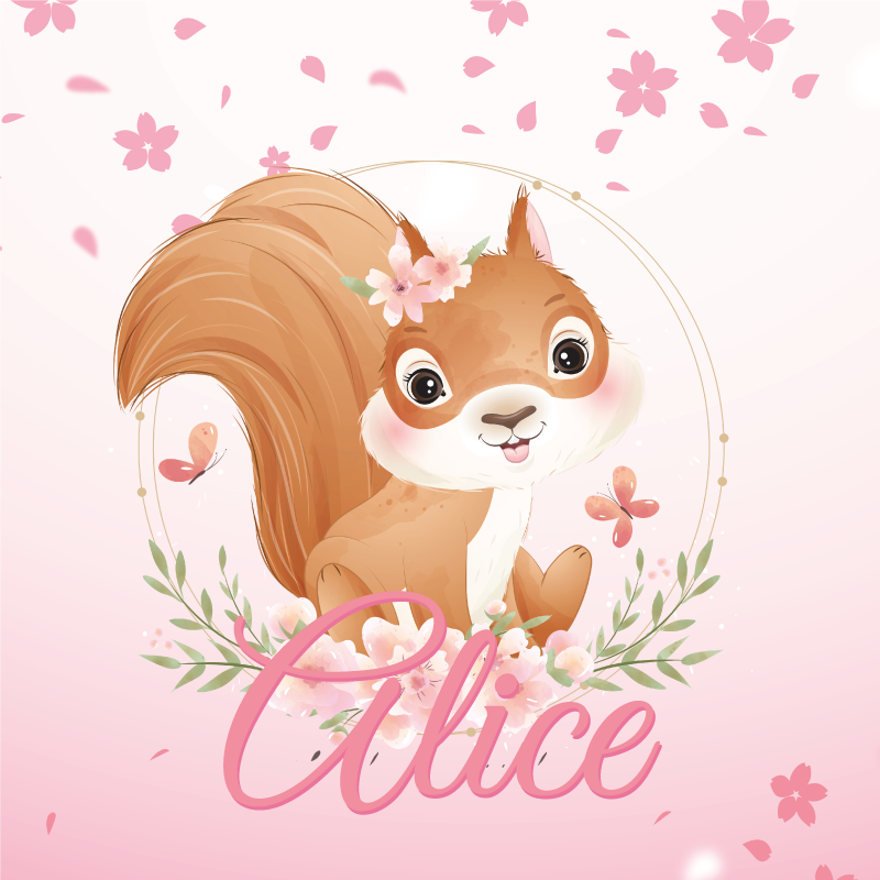 Poster para personalizar design de esquilo alegre - TenStickers