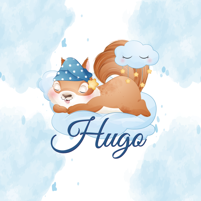 Poster para personalizar esquilo sonhando fofo - TenStickers
