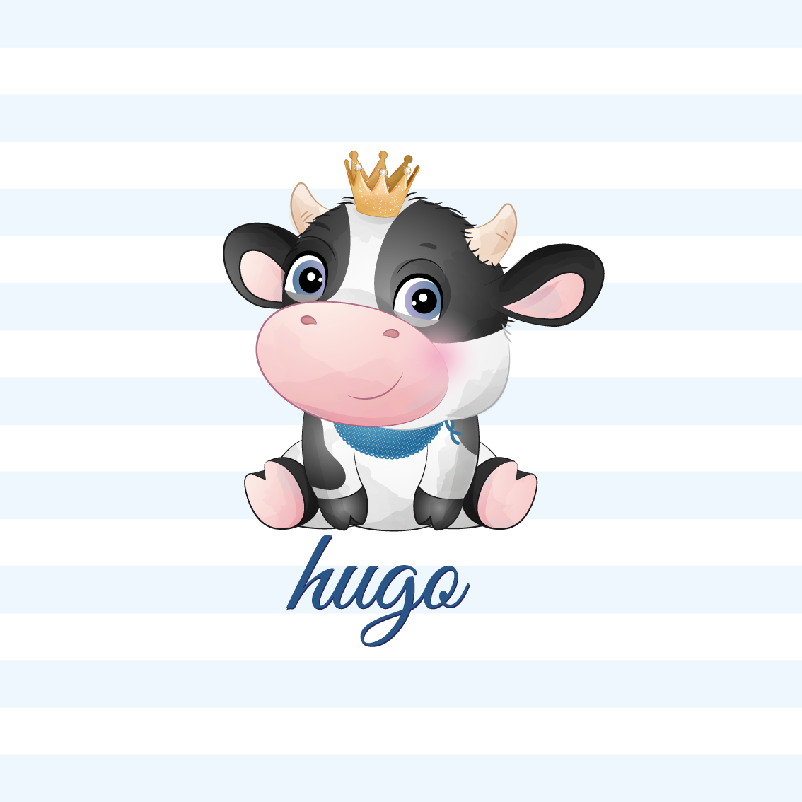 Poster para personalizar vaca fofa coroada - TenStickers