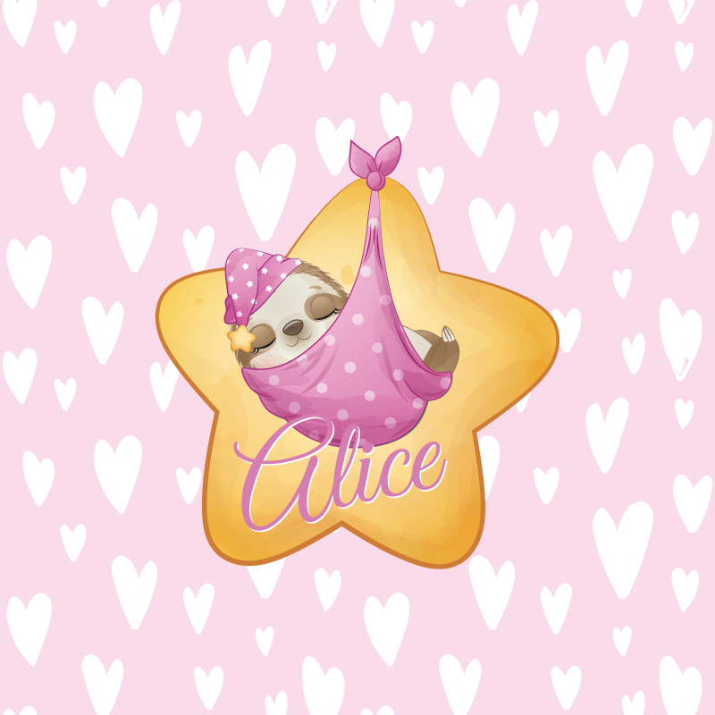 Poster para personalizar preguiça estrelada - TenStickers