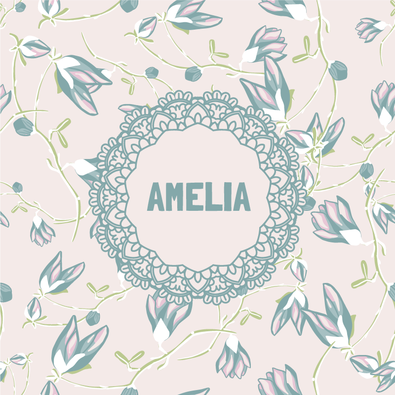 Poster para personalizar design de renda floral - TenStickers