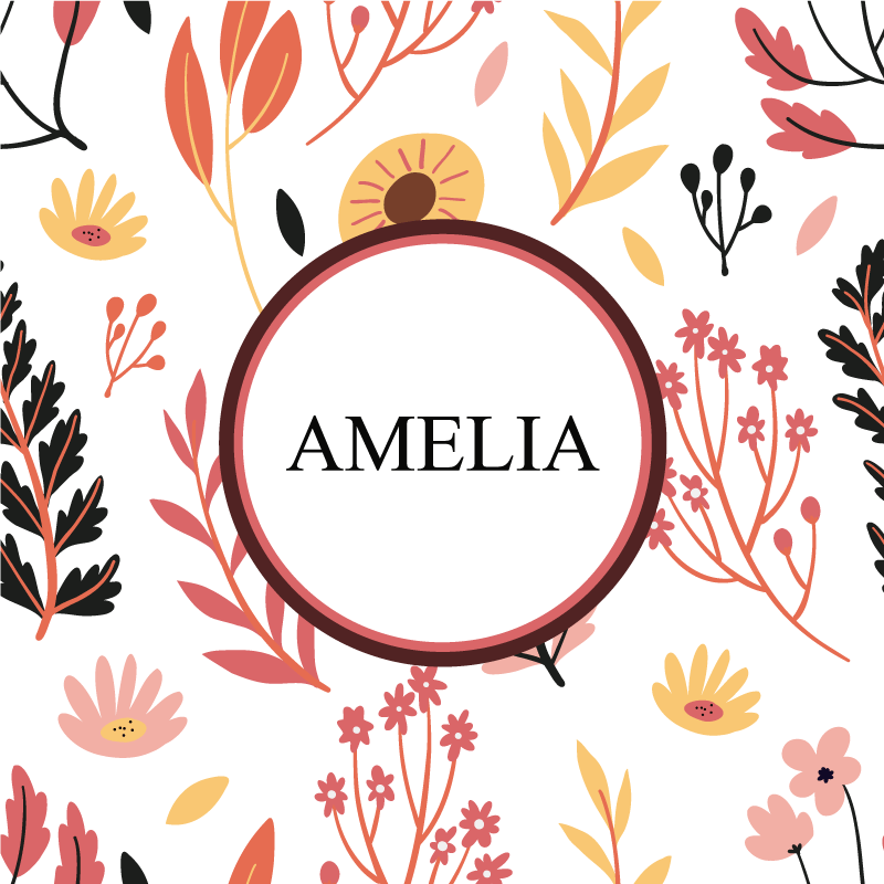 Poster para personalizar design floral personalizado - TenStickers