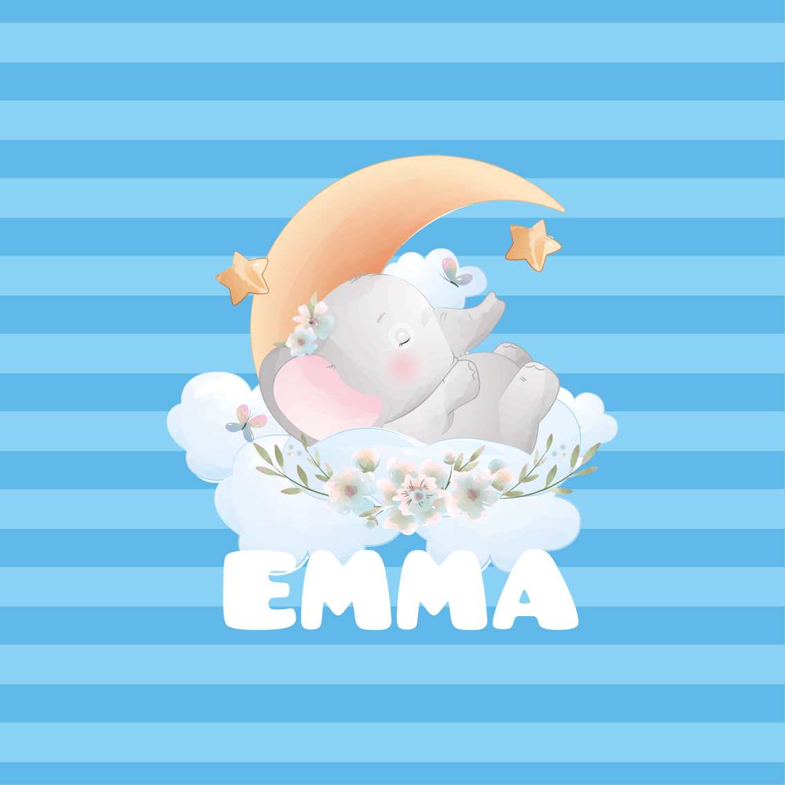Poster para personalizar sonhos do elefante dorminhoco - TenStickers