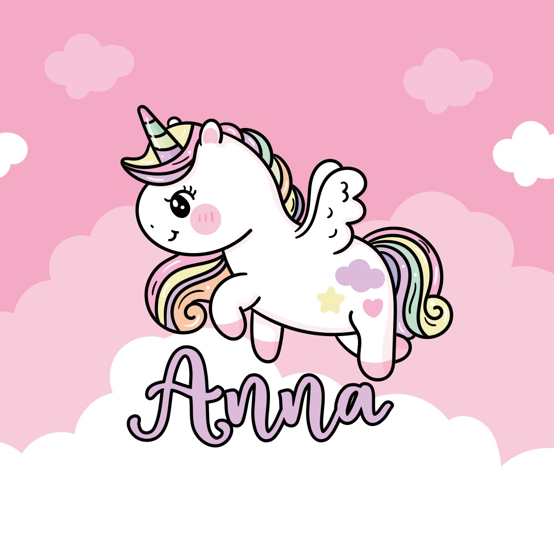 Poster para personalizar fantasia de unicórnio fofo - TenStickers