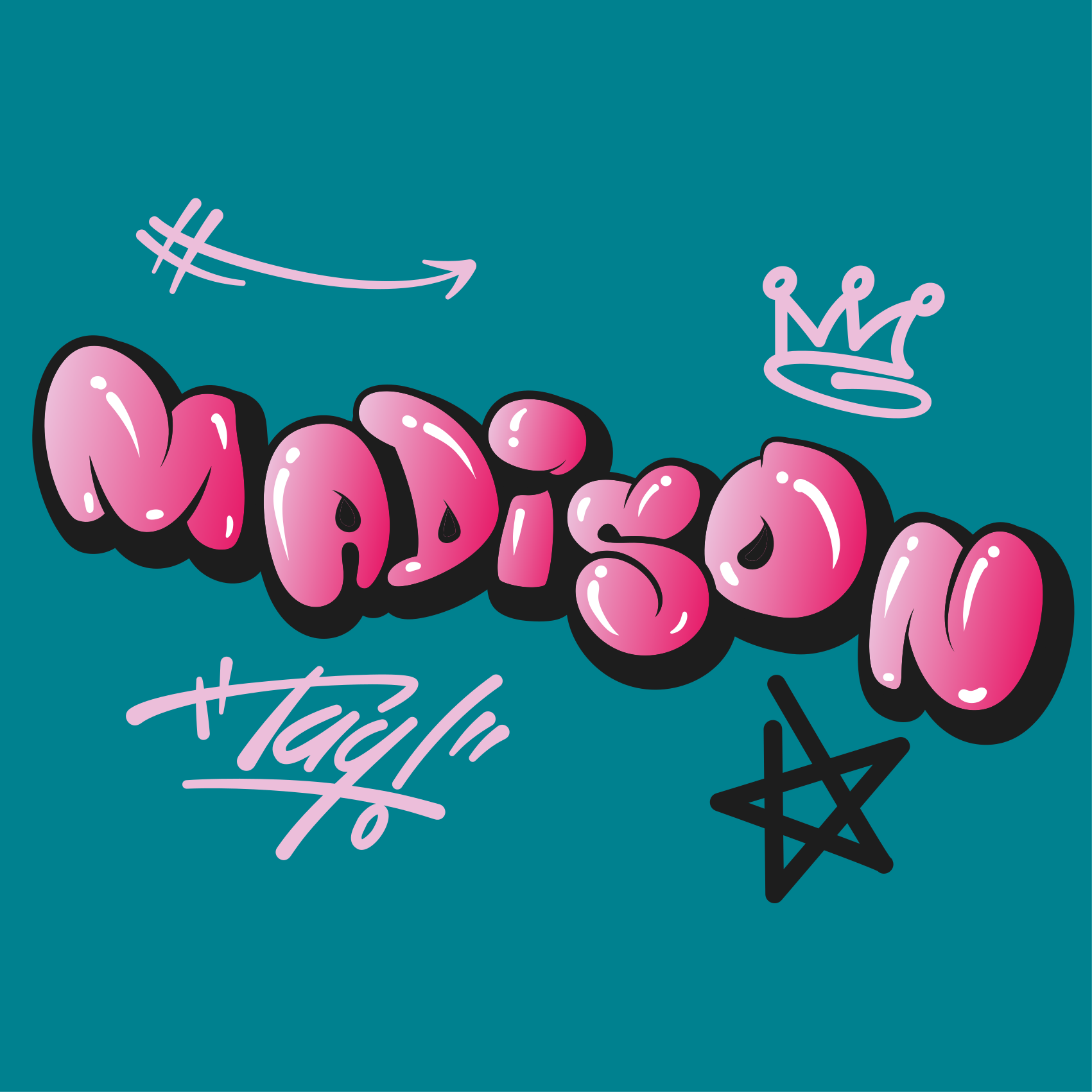 Poster para personalizar design de nome criativo - TenStickers
