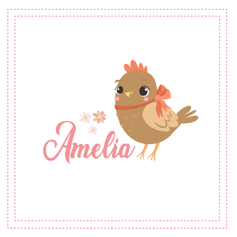 Poster para personalizar personagem de pássaro fofo - TenStickers