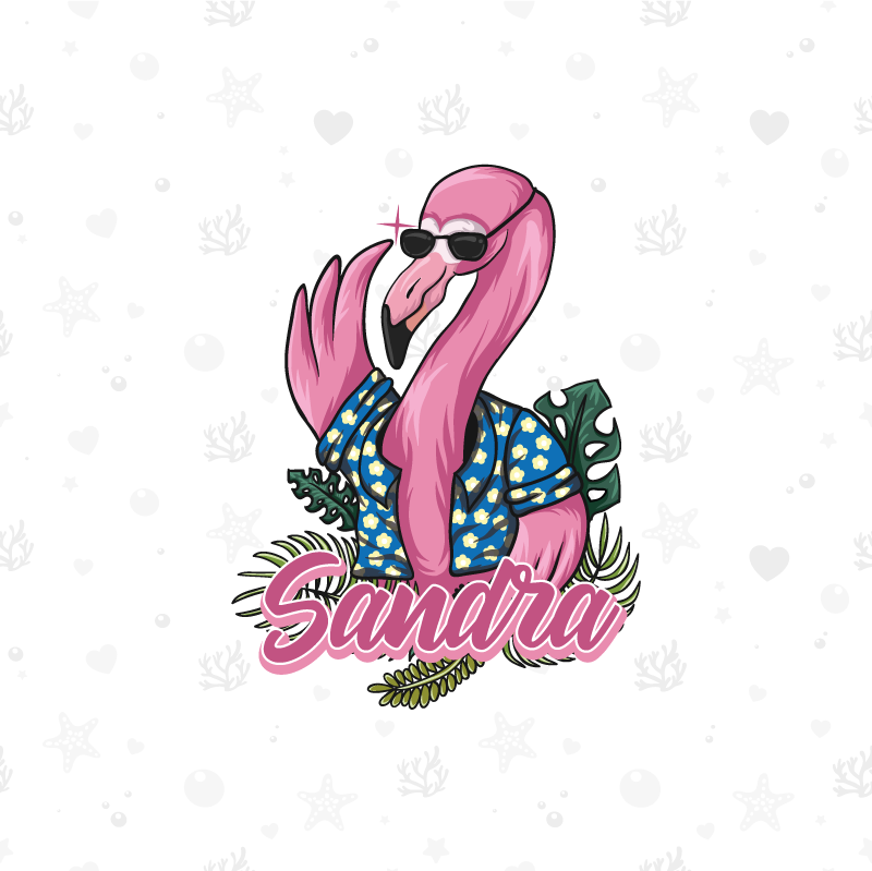Poster para personalizar vibe legal de flamingo - TenStickers