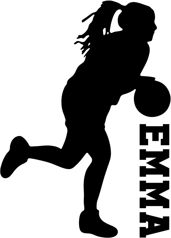 Poster basket jogadora de basquete com nome - TenStickers