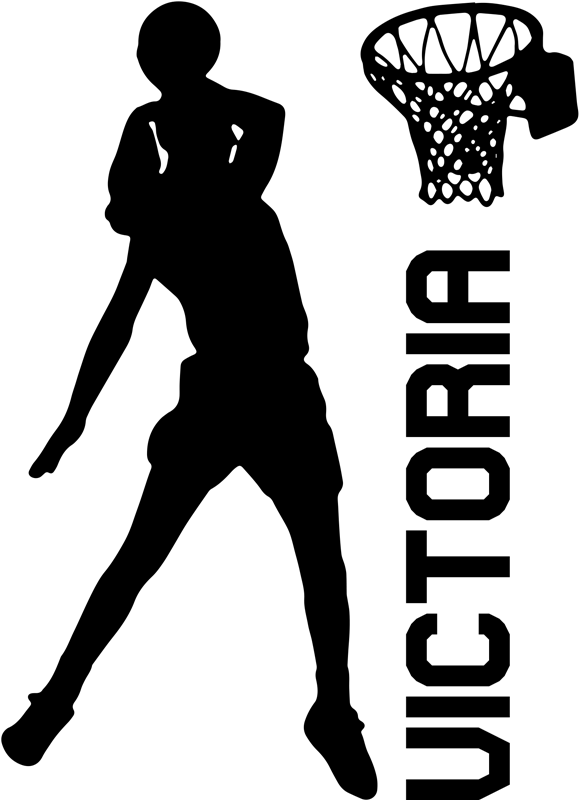 Poster basket jogadora fazendo mate com nome - TenStickers
