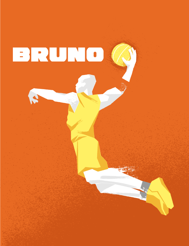 Poster basket nome personalizado de basquete - TenStickers