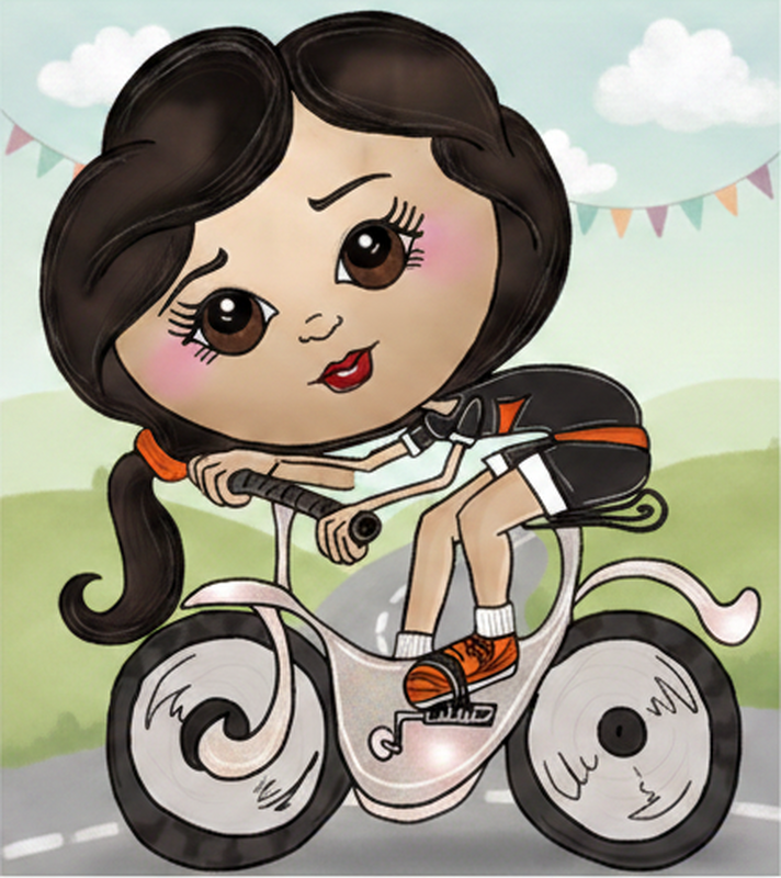 Poster ciclismo vinilos infantis ilustração ciclista - TenStickers