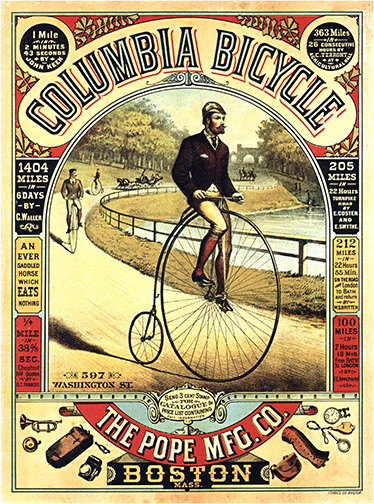 Poster ciclismo vinil com publicidade antiga de bicicletas - TenStickers