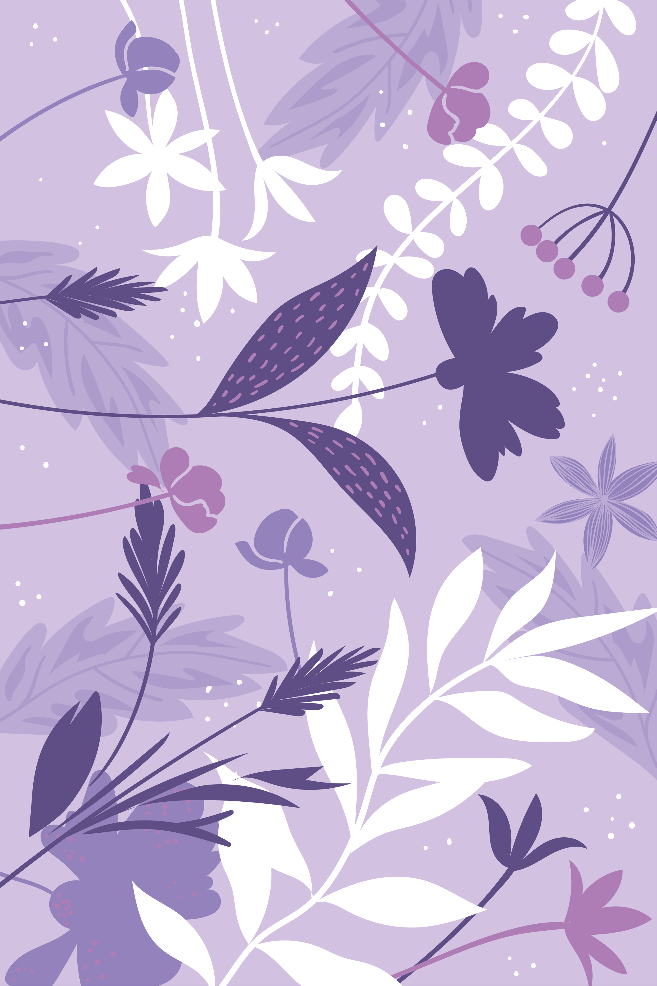 Poster de plantas flores roxas - TenStickers