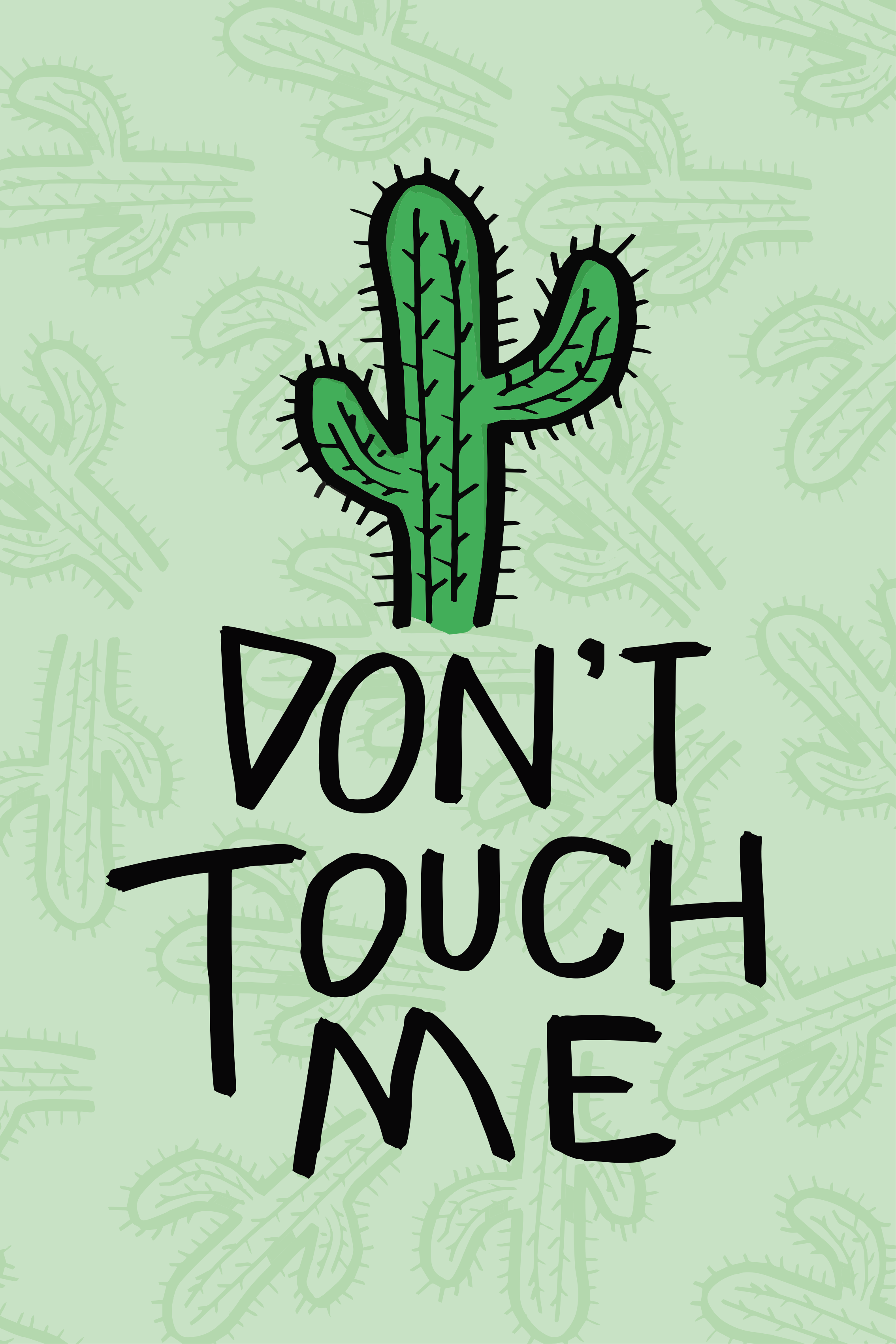 Poster de plantas cacto com texto engraçado - TenStickers