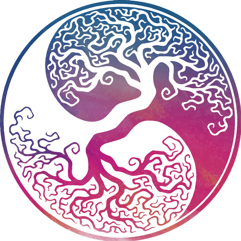 Poster de árvores adesivo de parede yin yang - TenStickers