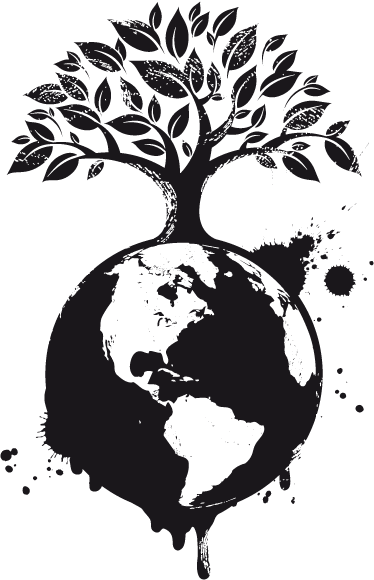 Poster de árvores vinil decorativo globo e árvore - TenStickers