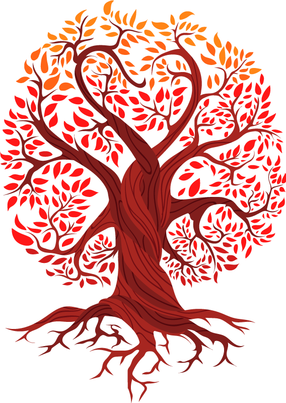 Poster de árvores Árvore da vida vermelha - TenStickers