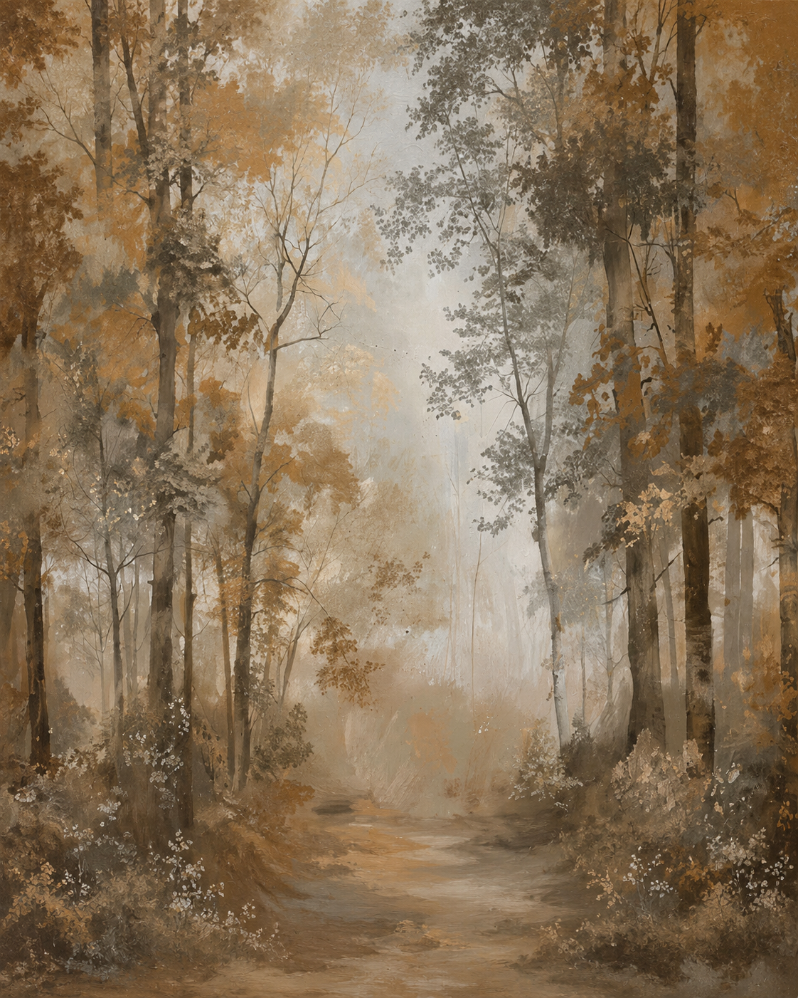 Poster de árvores bosque dourado de outono - TenStickers